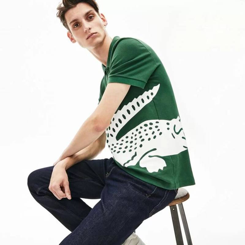 Lacoste big croc hotsell logo polo shirt